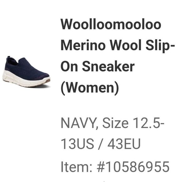 Merino Wool Slip-on Sneakers,EU Size 43,womams 12,5 -13 - Picture 9 of 9